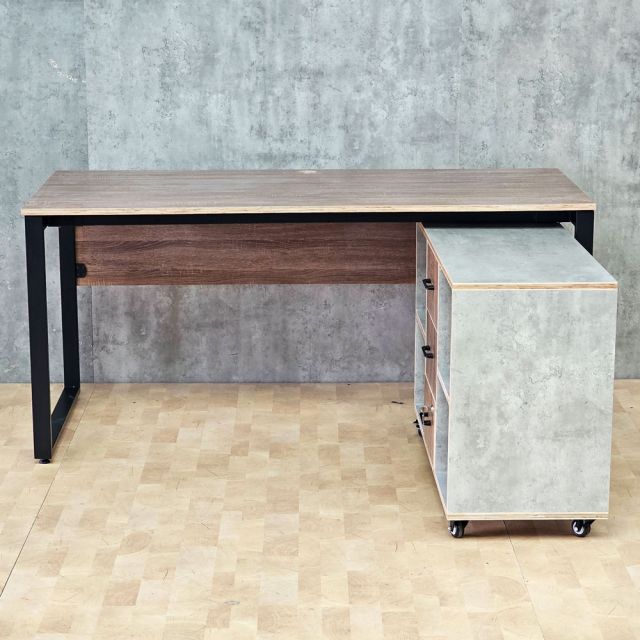 Bàn làm việc 160x70cm kèm tủ di động gỗ plywood HBRT141