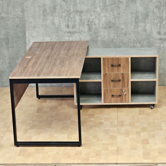 Bàn làm việc 160x70cm kèm tủ di động gỗ plywood HBRT141
