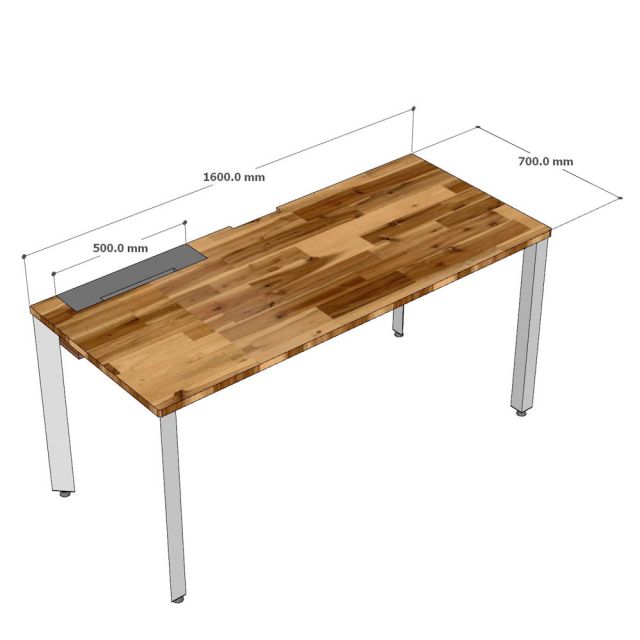 Bàn có tủ treo 160x70cm gỗ tự nhiên HBTA027