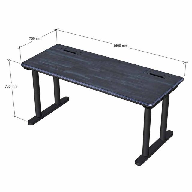 Bàn làm việc có hộp điện 160x70x75cm gỗ tràm hệ TIO HBTO054