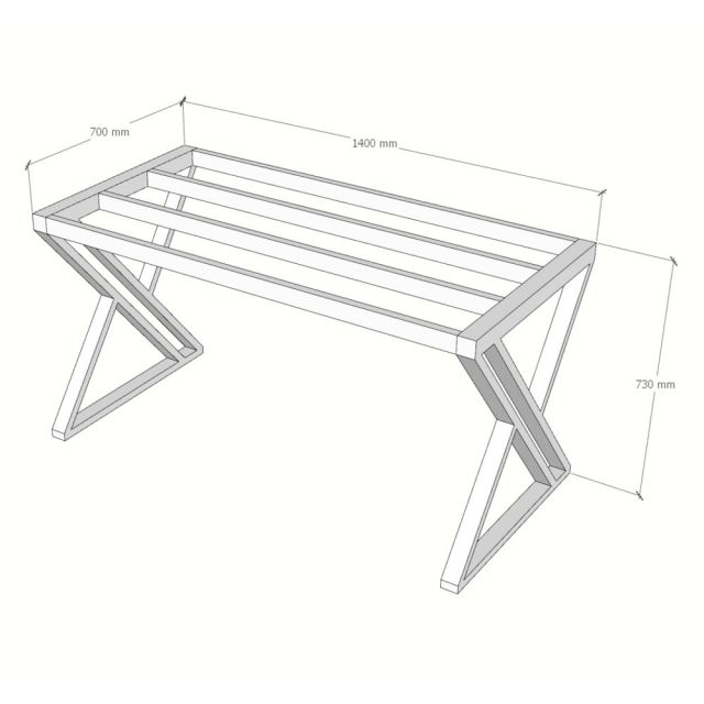 Chân bàn sắt 140x70cm sơn tĩnh điện CHB68122