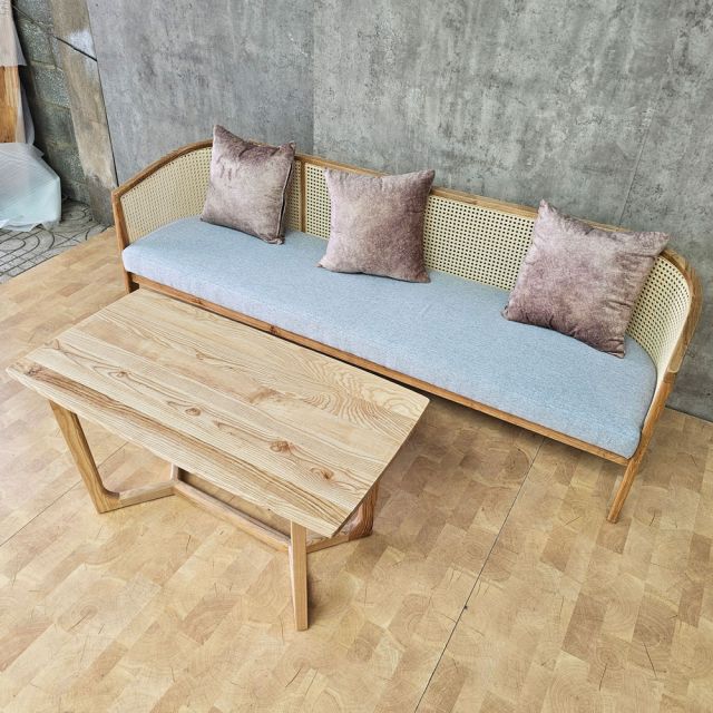 Combo bộ bàn ghế sofa Harvey gỗ Ash CBSF68076