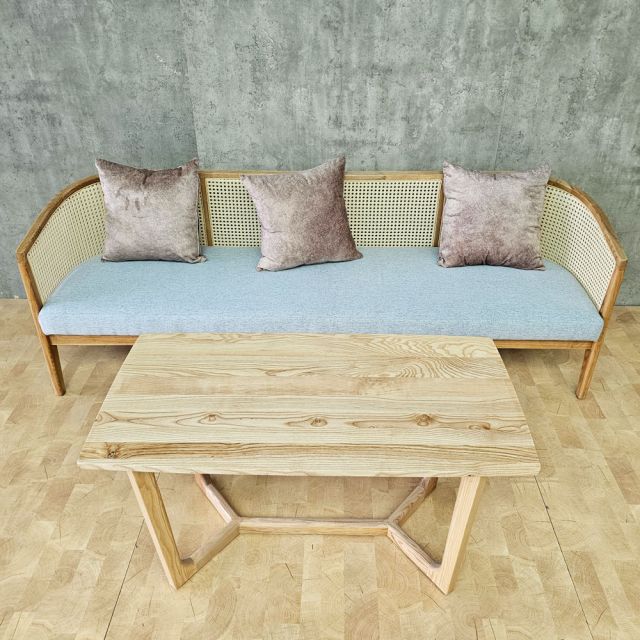 Combo bộ bàn ghế sofa Harvey gỗ Ash CBSF68076