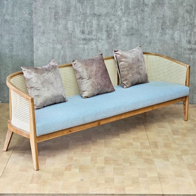 Ghế sofa băng Harvey dài 2m gỗ Ash lưới mây SFB68122