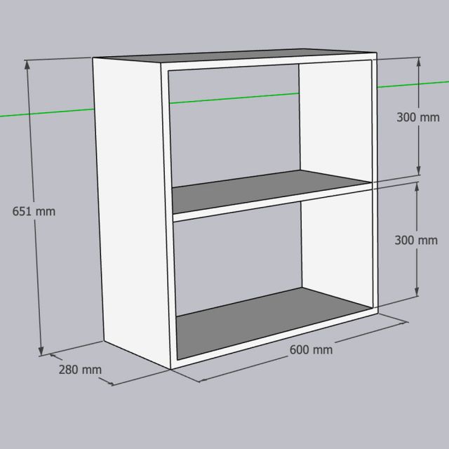 Kệ sách 2 tầng 60x28x65cm gỗ cao su KS68373