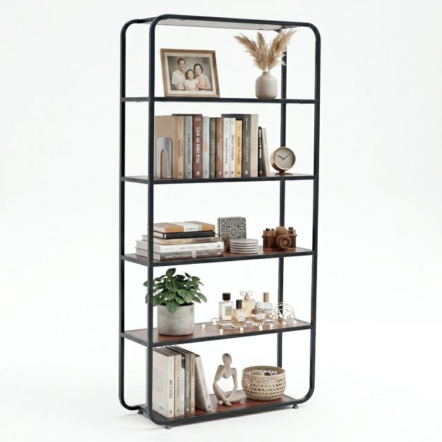 Kệ trang trí 5 tầng 90x30x180cm gỗ cao su KTT68089