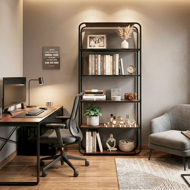 Kệ trang trí 5 tầng 90x30x180cm gỗ cao su KTT68089