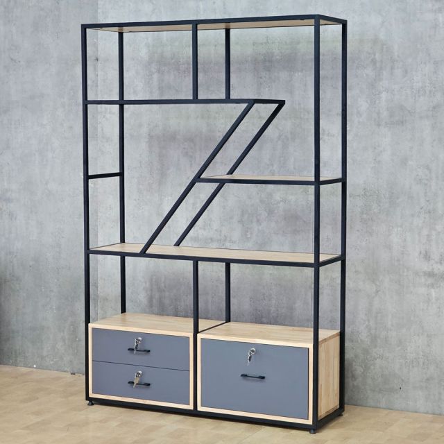 Kệ tủ trang trí 120x35x180cm gỗ cao su KTT68087