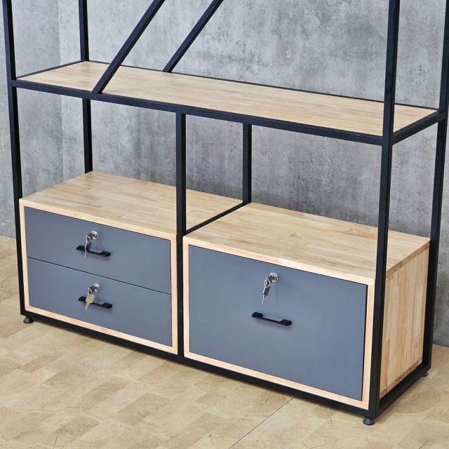 Kệ tủ trang trí 120x35x180cm gỗ cao su KTT68087