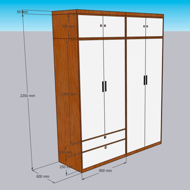 Hệ tủ quần áo 180x60x220cm gỗ caHệ tủ quần áo 180x60x220cm gỗ cao su TQA68103o su TQA68103