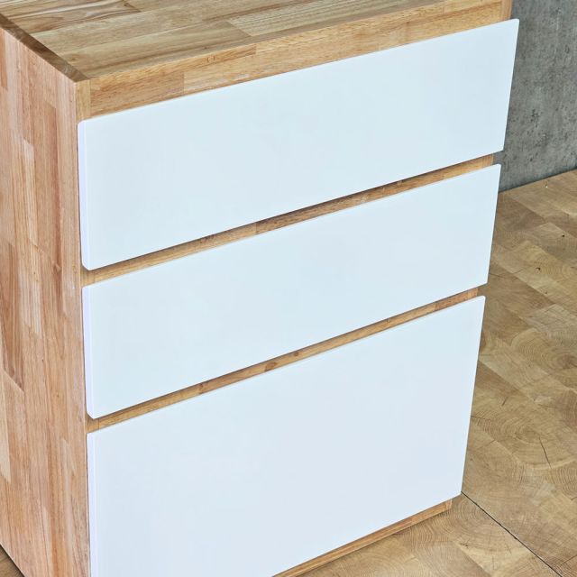 Module tủ bếp dưới 3 ngăn kéo 40x58x82cm gỗ cao su MTBD005
