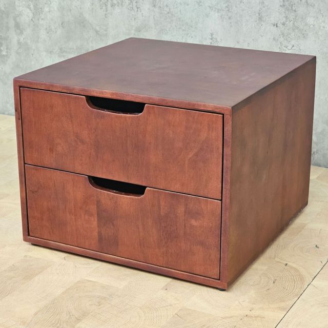 Tủ đầu giường 2 ngăn kéo 40x30x37cm gỗ cao su TDG68077