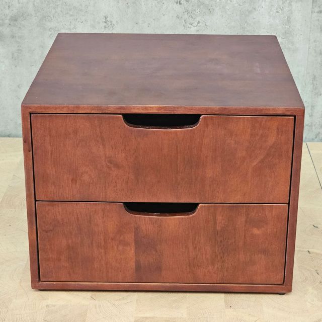 Tủ đầu giường 2 ngăn kéo 40x30x37cm gỗ cao su TDG68077