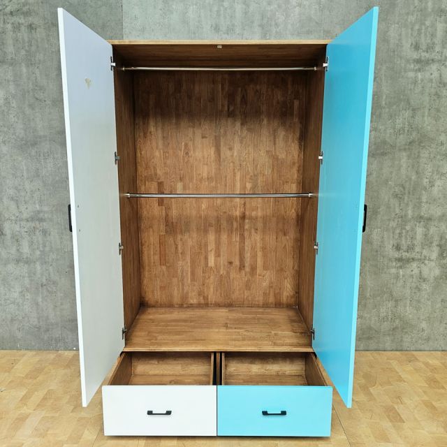 Tủ quần áo 120x60x188cm gỗ cao su TQA68101
