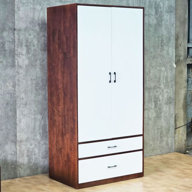 Tủ quần áo 90x60x180cm gỗ cao su TQA68104