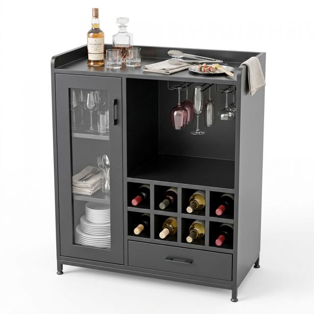 Tủ rượu 80x40x95cm gỗ cao su KR68007