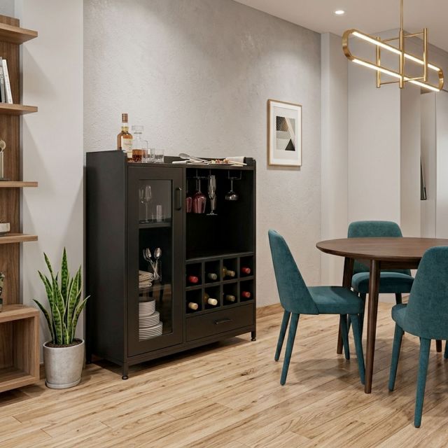 Tủ rượu 80x40x95cm gỗ cao su KR68007