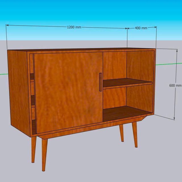 Tủ trang trí cửa lùa 120x40x85cm gỗ cao su KTB68280
