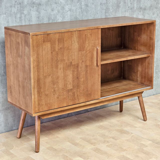 Tủ trang trí cửa lùa 120x40x85cm gỗ cao su KTB68280