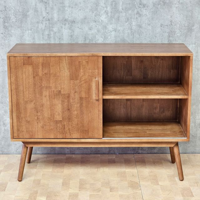 Tủ trang trí cửa lùa 120x40x85cm gỗ cao su KTB68280