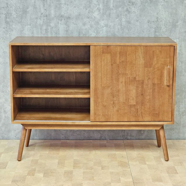 Tủ trang trí cửa lùa 120x40x85cm gỗ cao su KTB68280