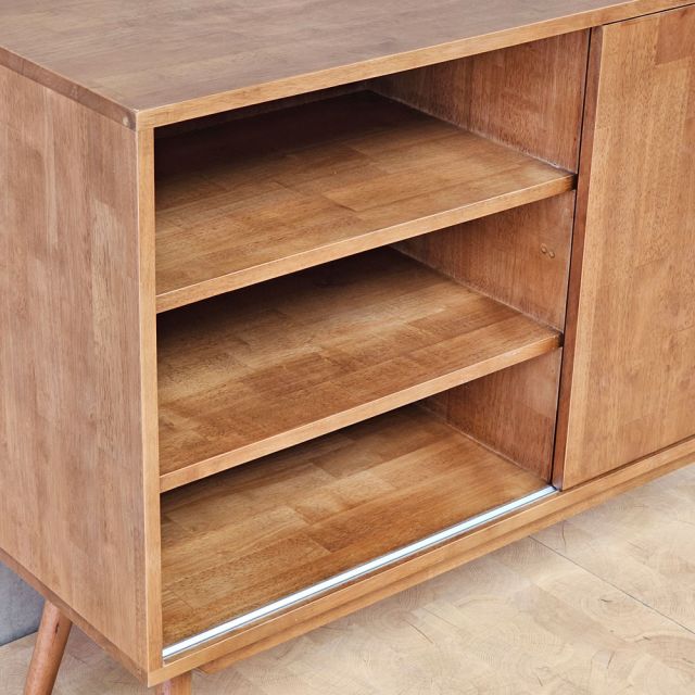 Tủ trang trí cửa lùa 120x40x85cm gỗ cao su KTB68280