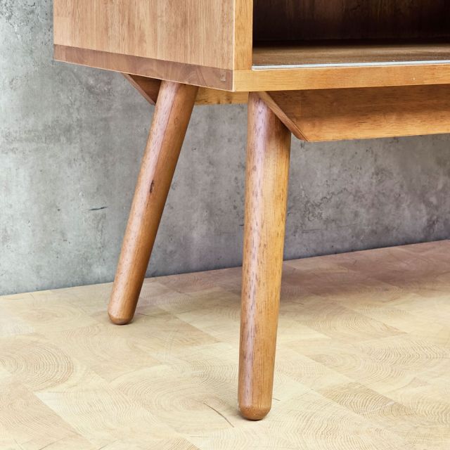 Tủ trang trí cửa lùa 120x40x85cm gỗ cao su KTB68280