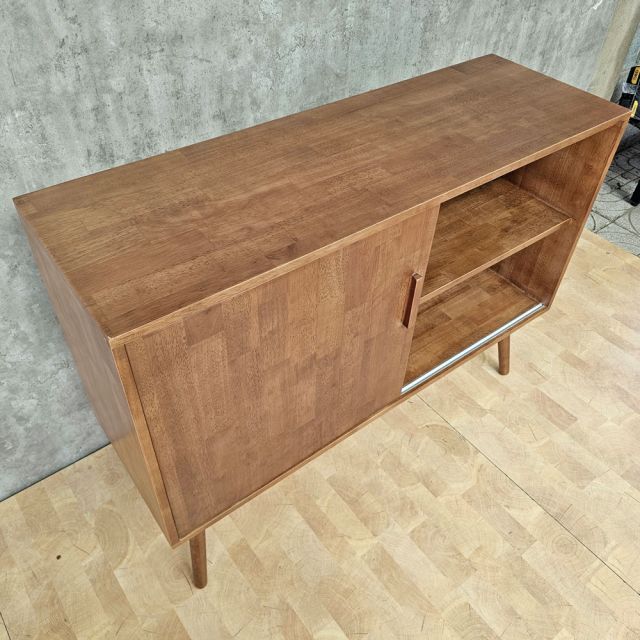 Tủ trang trí cửa lùa 120x40x85cm gỗ cao su KTB68280