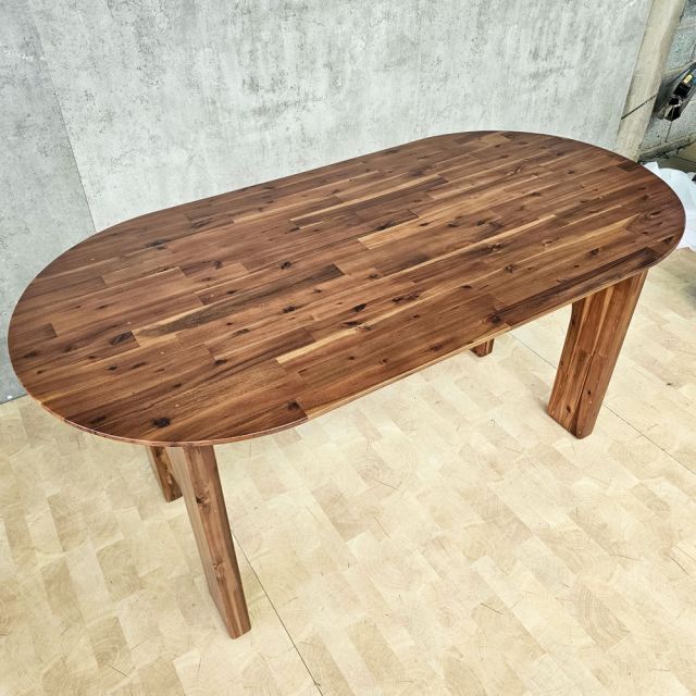 Bàn ăn Oval 160x80cm gỗ tràm BA68317