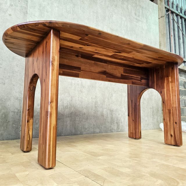 Bàn ăn Oval 160x80cm gỗ tràm BA68317