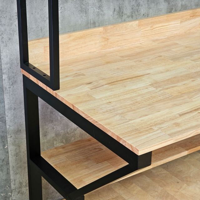 Bàn liền kệ sách chữ K 120x70x165cm gỗ cao su FD68087