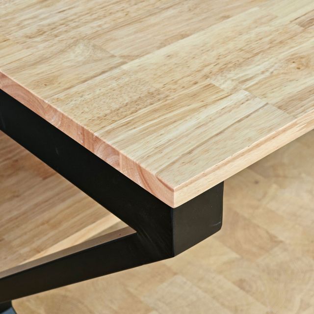 Bàn liền kệ sách chữ K 120x70x165cm gỗ cao su FD68087