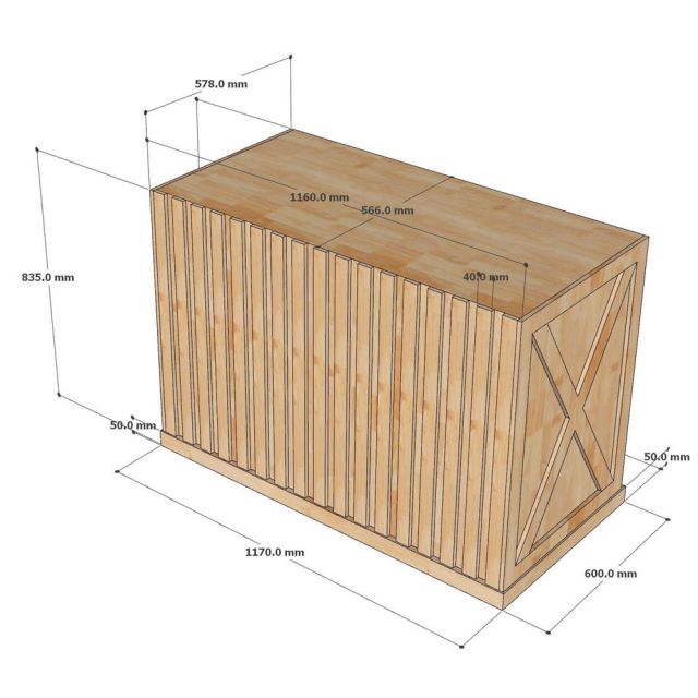 Bàn đảo bếp 120x61x85cm mặt đá gỗ cao su KISL014