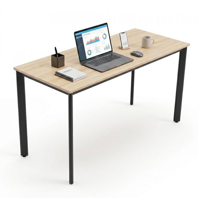 Bàn làm việc 140x60cm gỗ plywood hệ Oval HBOV055