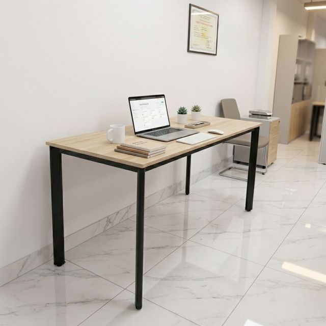 Bàn làm việc 140x60cm gỗ plywood hệ Oval HBOV055