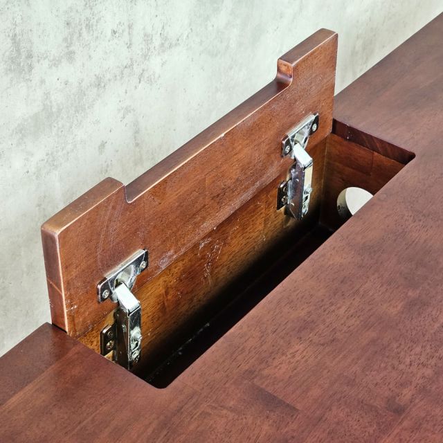 Bàn làm việc có hộp điện 175x60cm gỗ cao su ZD046