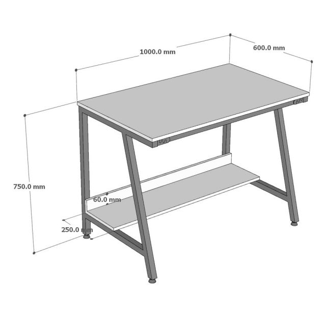 Bàn làm việc liền kệ 100x60cm gỗ cao su FD68093