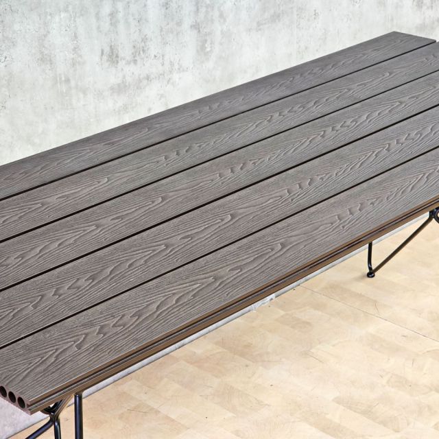 Bàn ăn ngoài trời 180x80cm gỗ nhựa BNT007