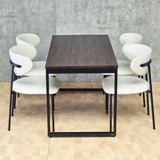 Combo bàn ăn chữ nhật 140x70cm và 4 ghế Orleando BBA241