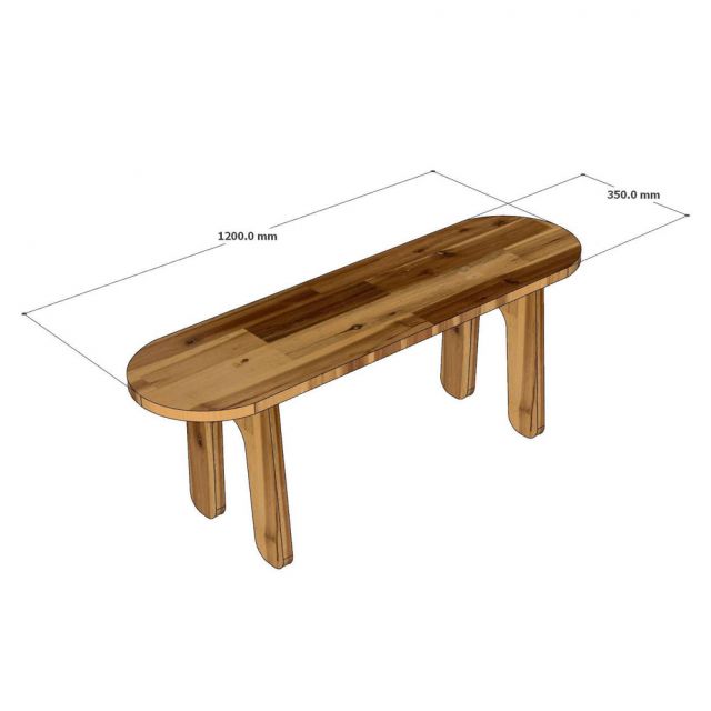 Ghế băng dài 120x35cm gỗ tràm GBD082