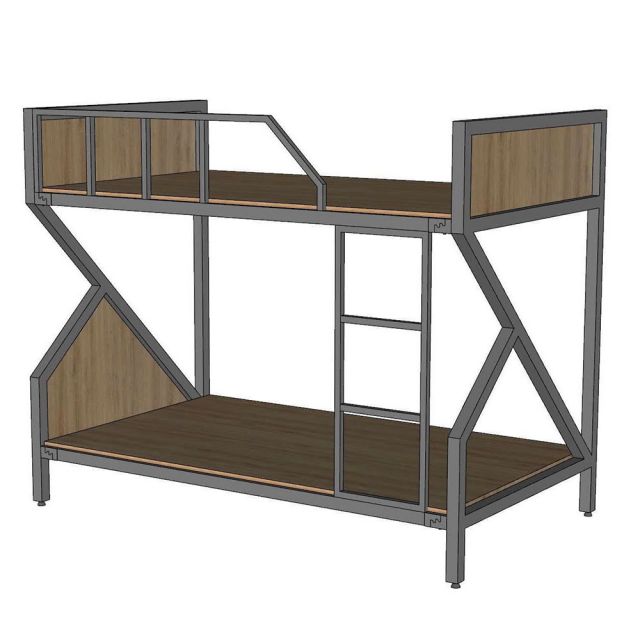 Giường 2 tầng nệm 120cm khung sắt gỗ plywood - GT027
