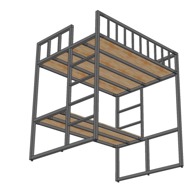 Giường tầng 160cm kết hợp bàn làm việc - GT023