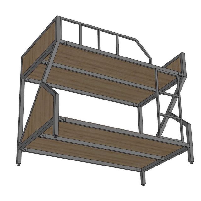 Giường 2 tầng nệm 120cm khung sắt gỗ plywood - GT027