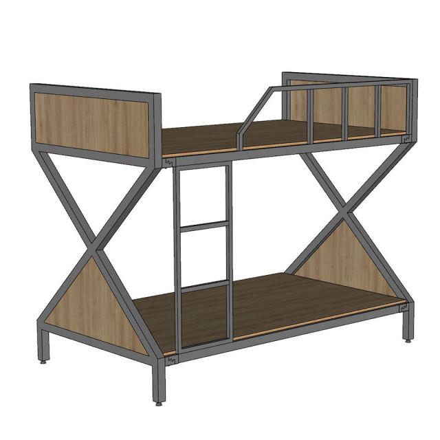 Giường tầng 120cm Xconcept khung sắt kết hợp gỗ plywood - GT026
