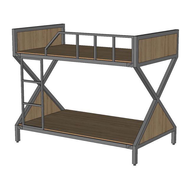 Giường tầng 120cm Xconcept khung sắt kết hợp gỗ plywood - GT026