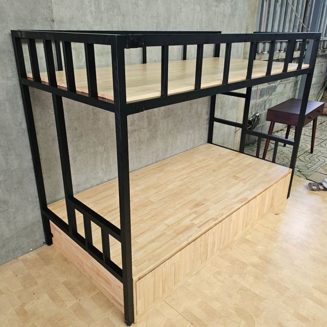 Giường tầng lắp ráp 106x216x160cm gỗ cao su GT022