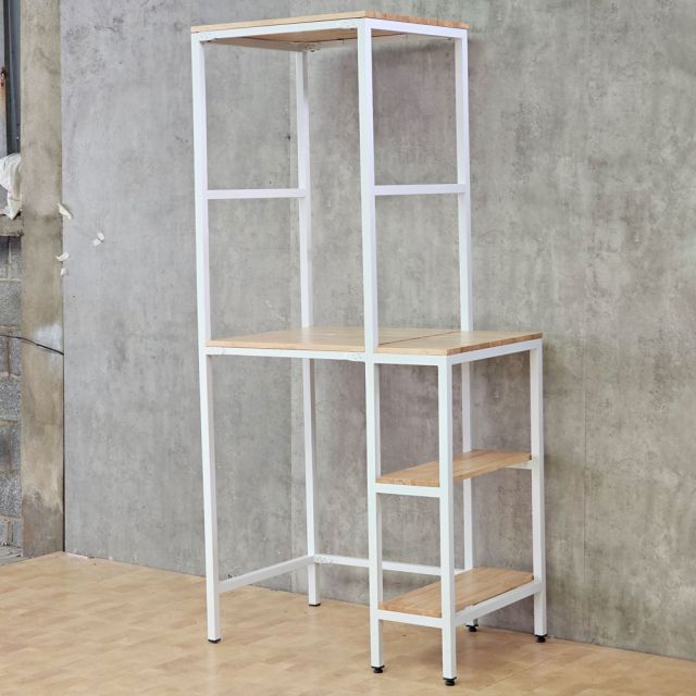 Kệ máy giặt máy sấy 94x62x204cm gỗ cao su khung sắt KMG68036