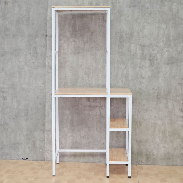 Kệ máy giặt máy sấy 94x62x204cm gỗ cao su khung sắt KMG68036