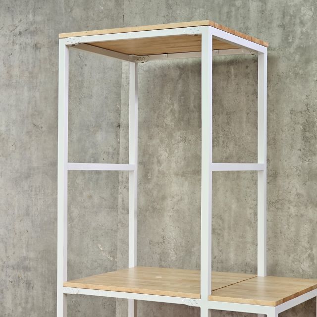 Kệ máy giặt máy sấy 94x62x204cm gỗ cao su khung sắt KMG68036