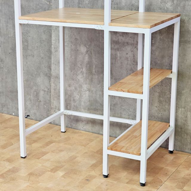 Kệ máy giặt máy sấy 94x62x204cm gỗ cao su khung sắt KMG68036